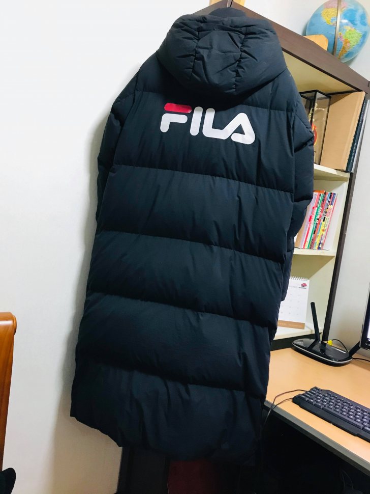 FILA 휠라 롱패딩 (에이스 롱다운, 김유정패딩)남녀공용 L 블랙