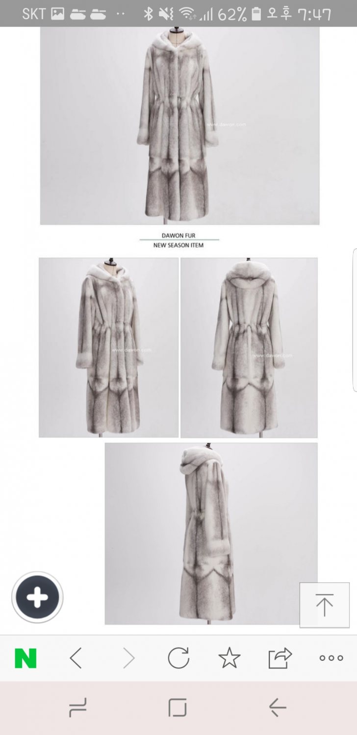 실버크로스롱 후드밍크코트