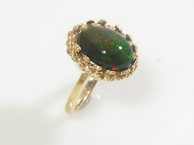 핑크래디 14k 천연 특급 2.57ct Opal 블랙오팔 반지