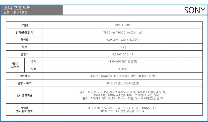 소니 레이저 미개봉 새상품 프로젝터