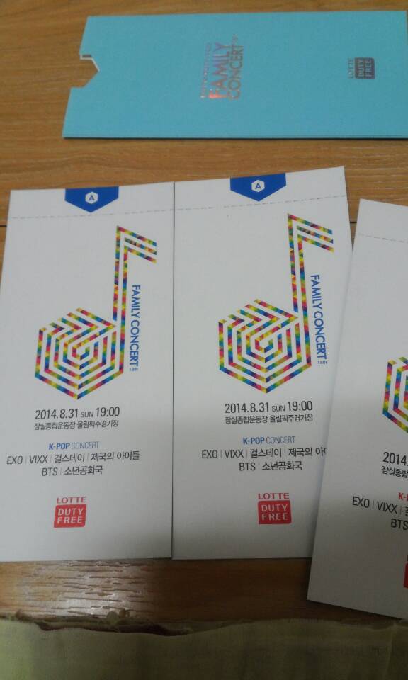 R석2장, A석4장 8/31 롯데면세점 CONCERT EXO/VIXX/걸스데이/제국의 아이들/BTS/소년공화국 R석2장, A석4장 8/31 롯데면세점 CONCERT EXO/VIXX/걸스데이/제국의 아이들/BTS/소년공화국
